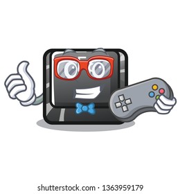 Gamer f8 button installed on computer mascot