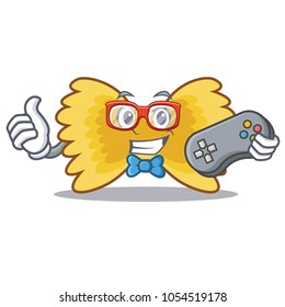 Gamer Farfalle pasta mascot cartoon