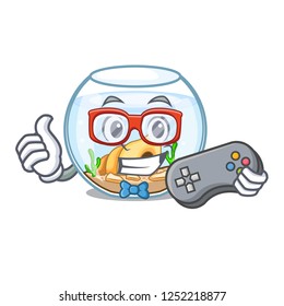 Gamer fishbowl jumping outside the on character