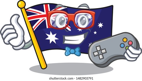 Gamer flag australia in the character shape