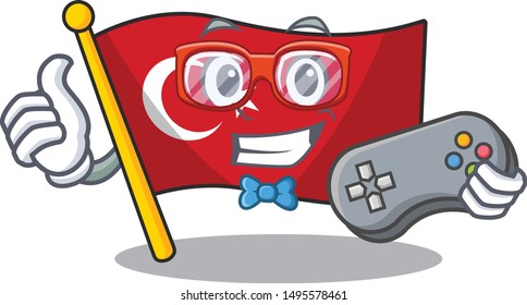 Gamer flag turkey in the mascot shape