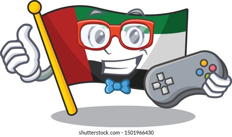 Gamer flag united arab emirates on mascot