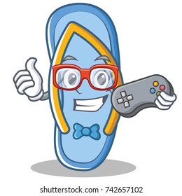 Gamer flip flops character cartoon