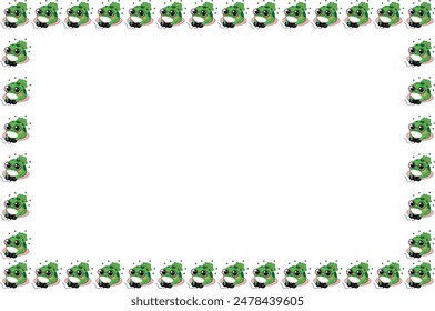 gamer frog, illustration of a cute little frog playing video games, frame