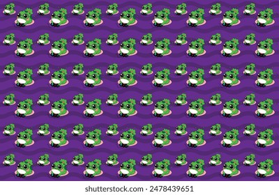 gamer frog, illustration pattern of a cute little frog playing video games