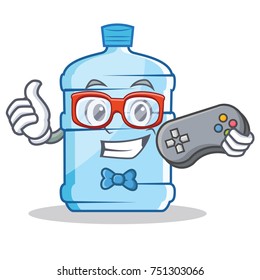 Gamer gallon character cartoon style