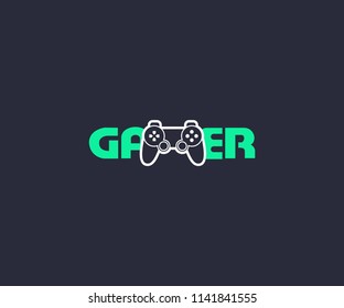 gamer game pad design logo