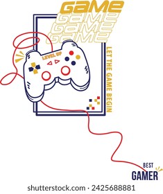 gamer and gaming printing for t-shirt. t-shirt printing design for boys.