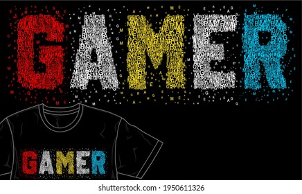 gamer, gaming t shirt design graphic vector 