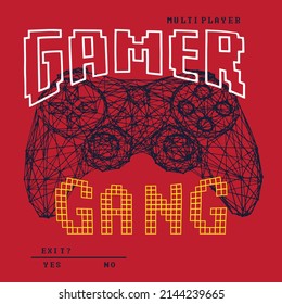 GAMER GANG WIREFRAME APPAREL BOY CONSOLE GRAPHICS