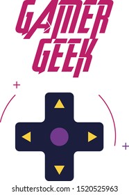Gamer geek print design for t-shirt, print, poster etc. - Vektör