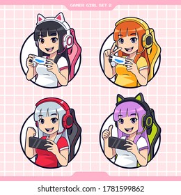 Girl cute gaming anime Level