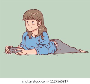 gamer girl playing