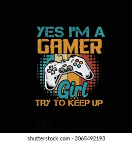 GAMER GIRL T - SHIRT DESIGN 