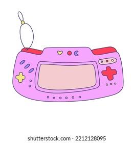 Gamer Girly Kawaii Item.y2k Game Console.00s Lifestyle.old Computer Technology.90s Tamagotchi Digital Pocket Pet Game. Millennial Kid.Kidcore Template For Social Media.old Web Gadget Template