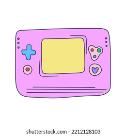 Gamer Girly Kawaii Item.y2k Game Console.00s Lifestyle.old Computer Technology.90s Tamagotchi Digital Pocket Pet Game. Millennial Kid.Kidcore Template For Social Media.old Web Gadget Template