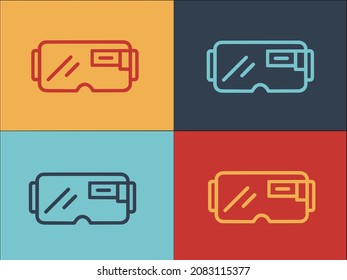 Gamer Goggles Logo Template, Simple Flat Icon of gamer,technology,innovation