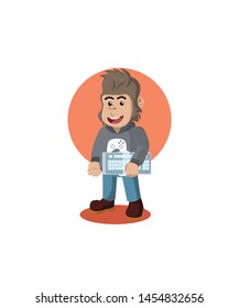 Gamer Gorilla Vector Isolated White