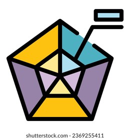 Gamer graph icon outline vector. Computer pc. Play app color flat