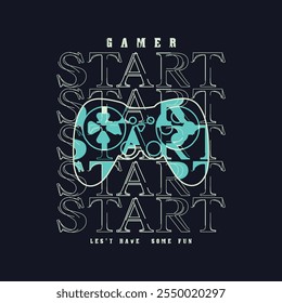 Gamer graphic t-shirt and apparel design