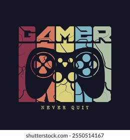 Gamer graphic t-shirt and apparel design