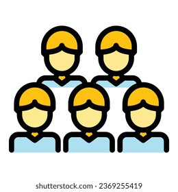 Gamer group icon outline vector. Play online. Cyber controller color flat