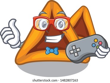 Gamer hamantaschen cookies isolated with the mascot