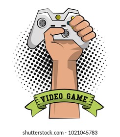 Gamer hand with gamepad