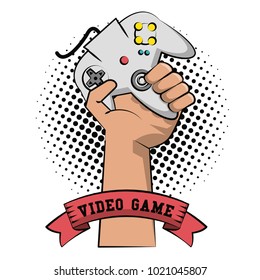 Gamer hand with gamepad
