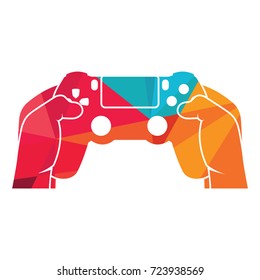 gamer hands holding gaming controller