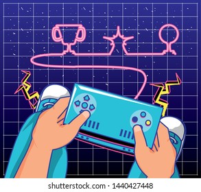 gamer hands playing with control