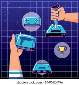 gamer hands playing with joystick