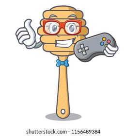 Gamer honey spoon mascot cartoon