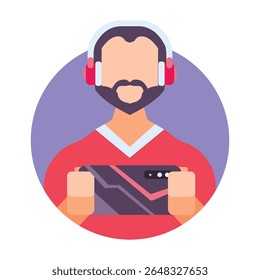 Gamer icon with colorful. tournament, event game. Stock Illustration