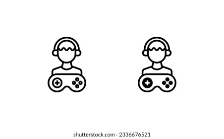 Gamer icon design with white background stock illustration
