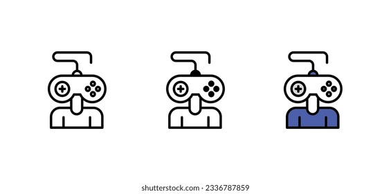 Gamer icon design with white background stock illustration