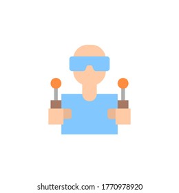 Gamer icon. Simple color vector elements of video game icons for ui and ux, website or mobile application