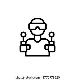 Gamer icon. Simple line, outline vector elements of video game icons for ui and ux, website or mobile application