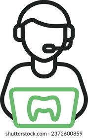 Gamer icon vector image. Suitable for mobile application web application and print media.