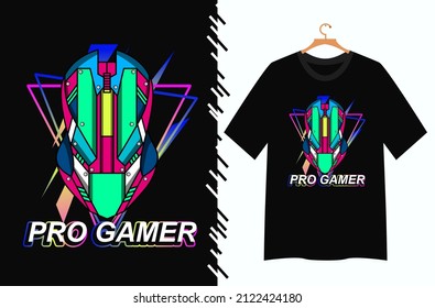 Gamer illustration  t shirt design