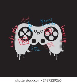 Gamer Illustration typography for t shirt, poster, logo, sticker, or apparel merchandise