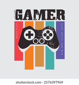 Gamer Illustration typography for t shirt, poster, logo, sticker, or apparel merchandise