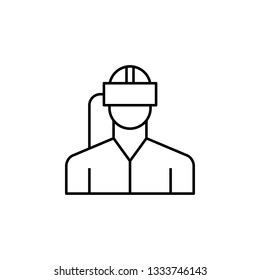 gamer, immersive, player, realty, virtual icon. Element of future technological pack for mobile concept and web apps icon. Thin line icon for website design and development