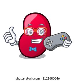 Gamer Jelly Bean Mascot Cartoon