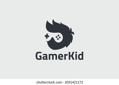 gamer kid logo vector graphic for any business especially for gamer, club, team, etc.