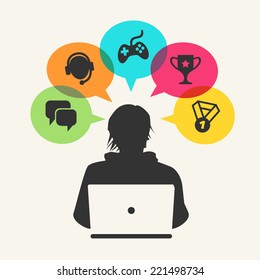 Gamer and Laptop