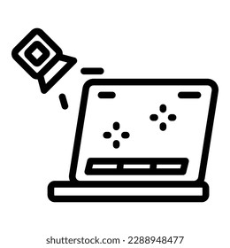 Gamer laptop icon outline vector. Computer pc. App controller