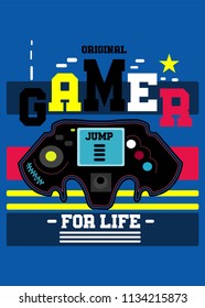 gamer for life,t-shirt design