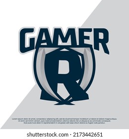 Gamer logo illustration with letter alphabet, Shield abstract, esport league, Streamer logo.