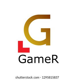 Gamer logo with initial G letter, simple logo icon for games company